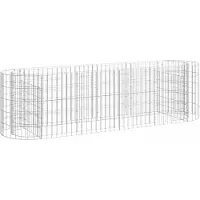 vidaXL Planteringsgabion galvaniserat järn 190x50x50 cm