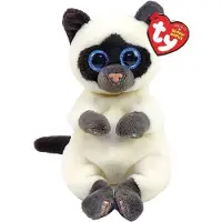 TY BEANIE BABIES-MJUK PLYSK MISO THE CAT 15 CM, GRÅ, TY40548