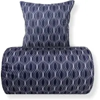 In Style Sängkläder 140x220 cm - Microfiber - Blått vågmönster