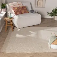 FRAAI Ullmatta | Zula beige hos Volero | 80x150cm | Ull | Sicksack | Rektangulär | Plattvävd