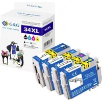 G&G Bläck Kompatibel Svart, Cyan, Magenta, Gul NP-R2-3471-4 GP-E34XLBKCMY-4P