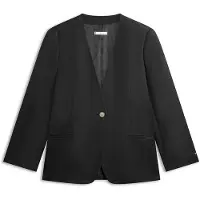 Tommy Hilfiger Gold Tone Button Relaxed Linen Blend Blazer