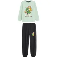 Cool Club Pyjamas 'MINECRAFT' ljusgrön / svart