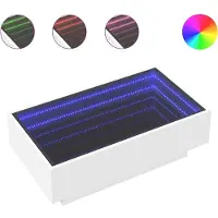 vidaXL Soffbord med LEDs vit 90x50x30 cm konstruerat trä