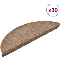 vidaXL Trappmattor självhäftande 30 st 56x17x3 cm beige halvrunda