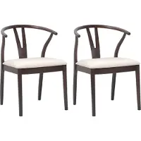 vidaXL Matstol 2 pcs Ljusbrun och ljus Massiv Gummiträ