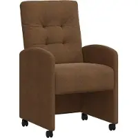 vidaXL Matstolar med hjul 2 pcs Brun 57 x 67 x 98 cm Faux mockaläder