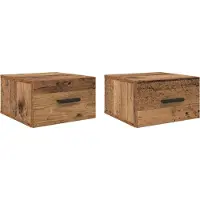 vidaXL Nattduksbord 2 pcs Gammalt trä 35 x 35 x 20 cm Konstruerat trä