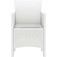 vidaXL Trädgård Stol med kudde 2 pcs Vit 53 x 49 x 85 cm Polypropylen