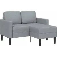 vidaXL 2-sitssoffa med schäslong L-formad ljusgrå 125 cm tyg