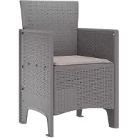 vidaXL Trädgård Stol 2 pcs Ljusgrå 53 x 49 x 85 cm PP