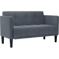 vidaXL Loveseat soffa mörkgrå 111 cm sammet