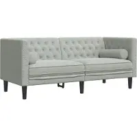 vidaXL Soffa Ljusgrå 174 x 74,5 x 70,5 cm Sammet