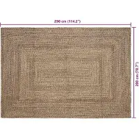 vidaXL Områdesmattor Rektangulär Naturlig och svart 200 x 290 cm Jute