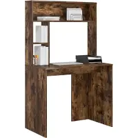 vidaXL Skrivbord med hylla Rökt ek 91 x 50 x 149 cm Konstruerat trä