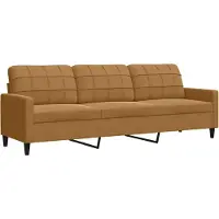 vidaXL 3-sitssoffa brun 210 cm sammet