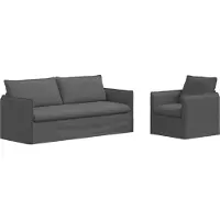 vidaXL Soffset 2 pcs Mörkgrå 196 x 82 x 85 cm Tyg