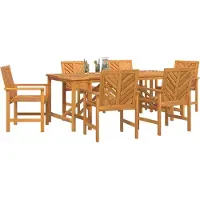 vidaXL Trädgårdsmöbelset 7 pcs Brun Massivt Akaciaträ