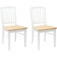 vidaXL Stol - - 50 x 52,5 x 91 cm - Set om 2 - Massivt gummiträ - Vit - Skandinavisk stil