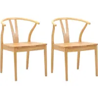 vidaXL Matstol 2 pcs Naturfärg Massiv Gummiträ