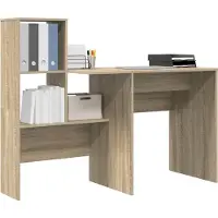 vidaXL Skrivbord Sonoma-ek 131,5 x 50 x 106,5 cm Konstruerat trä