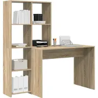 vidaXL Skrivbord Sonoma-ek 138,5 x 55 x 143 cm Konstruerat trä