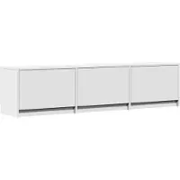 vidaXL TV-skåp med led med låda Vit 165 x 34 x 40 cm Konstruerat trä