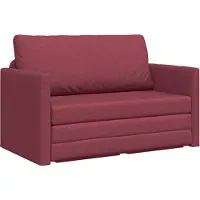 vidaXL Golvsoffa Säng 2-i-1 Vinröd 124x71x78 cm Tyg
