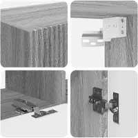 vidaXL TV väggskåp set Väggmonterad 4 pcs Grå Sonoma Konstruerat trä