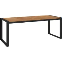 vidaXL Trädgårdsbord med U-formade ben 200x90x75 cm massivt akaciaträ