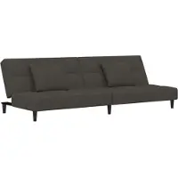vidaXL Bäddsoffa 2-sits med två kuddar mörkgrå sammet