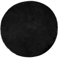 vidaXL Fuskfäll matta TAFALLA Svart Ø 120 cm Polyester