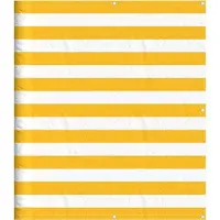 vidaXL Balkongskärm gul och vit rand 120x700 cm