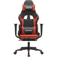 vidaXL Gamingstol med fotstöd svart och röd konstläder