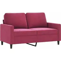 vidaXL 2-sitssoffa vinröd 120 cm sammet
