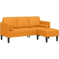 vidaXL Soffset med kudde Mörkgul Polyester