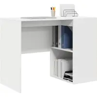 vidaXL Skrivbord med hylla Vit 102 x 50 x 75 cm Konstruerat trä