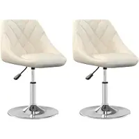 vidaXL Matstolar svängbara 2 st Crème Sammet 335282