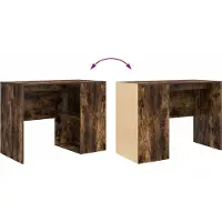 vidaXL Skrivbord med hylla Rökt ek 102 x 50 x 75 cm Konstruerat trä