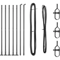 vidaXL Staketstolpar 7 st Grå Ø32mm 160 cm Galvaniserat stål Lumarko!
