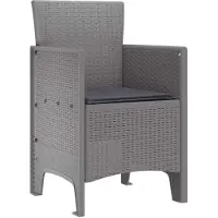 vidaXL Trädgård Stol 2 pcs Ljusgrå 53 x 49 x 85 cm PP
