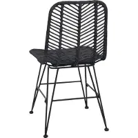vidaXL Matstol 2 pcs Svart 44 x 47 x 85 cm Rattan och Järn