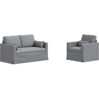 vidaXL Soffset 2 pcs Ljusgrå 139 x 78 x 80 cm tyg