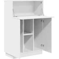 vidaXL Skrivbord med hylla Vit 71.5 x 31.5 x 106.5 cm Konstruerat trä