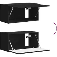 vidaXL TV-bänkset Väggmonterad 2 pcs Svart Konstruerat trä