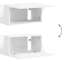 vidaXL TV-bänkset Väggmonterad 2 pcs Högblanka vita Konstruerat trä