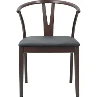 vidaXL Vintage matsalsstol - - Ljusbrun och svart - Massivt gummiträ - 54,5 x 53 x 77 cm