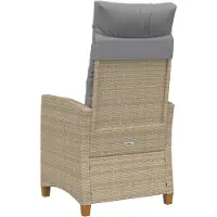 vidaXL Fällstol med tehylla med kudde 62 x 64 x 112 cm konstrotting