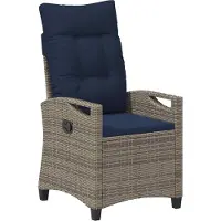 vidaXL Trädgård Stol 2 pcs grått och marinblått 56 x 60 x 112 cm