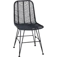 vidaXL Matstol i rotting - - Svart - 44,5 x 55 x 85 cm - Set om 2 - Ryggen i flätad rotting